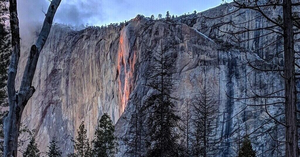 Yosemite's Horsetail Fall aglow in February 2018. Photo: Sara Jones