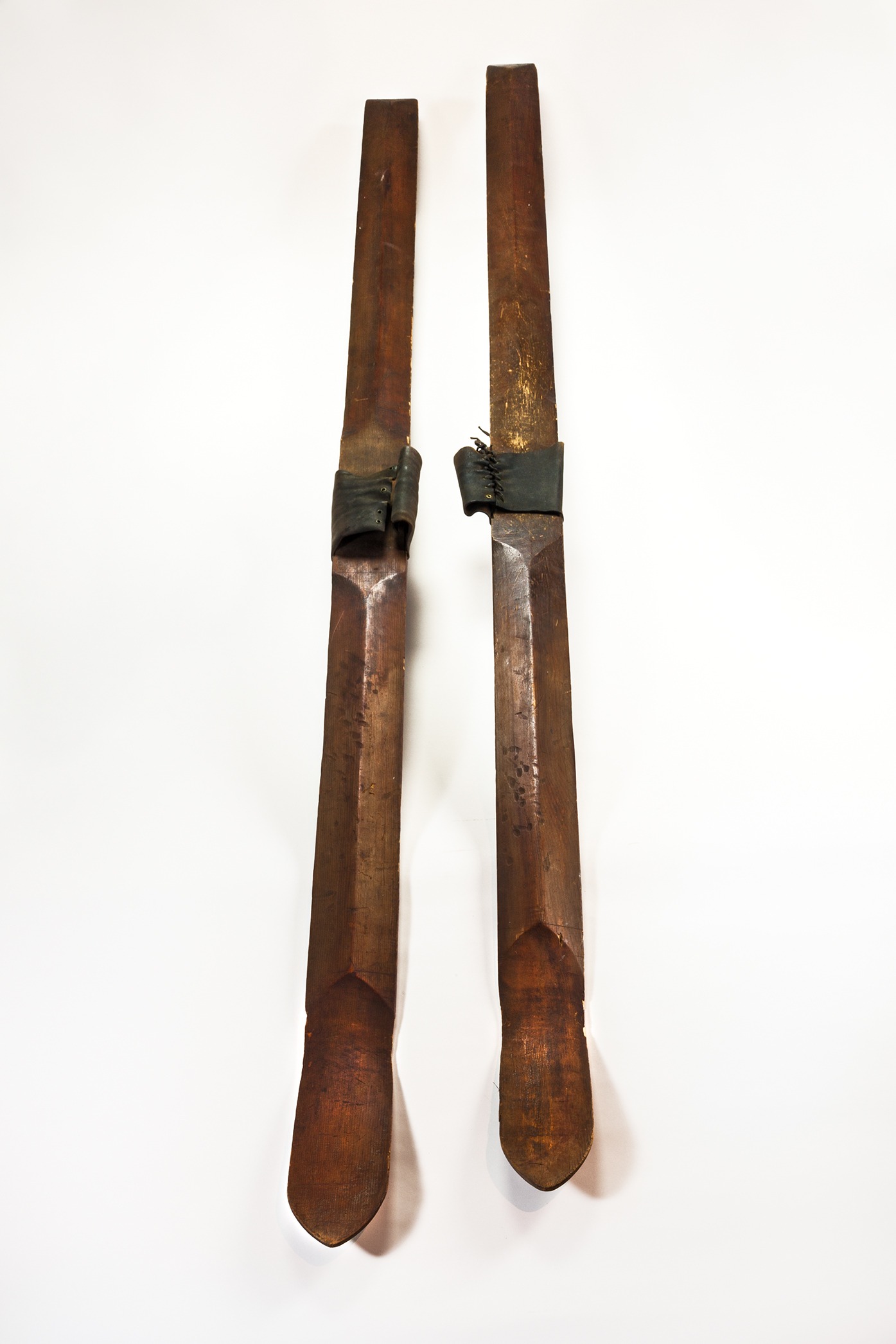 Photo of wooden skis used for early mail delivery, courtesy of the Yosemite Museum