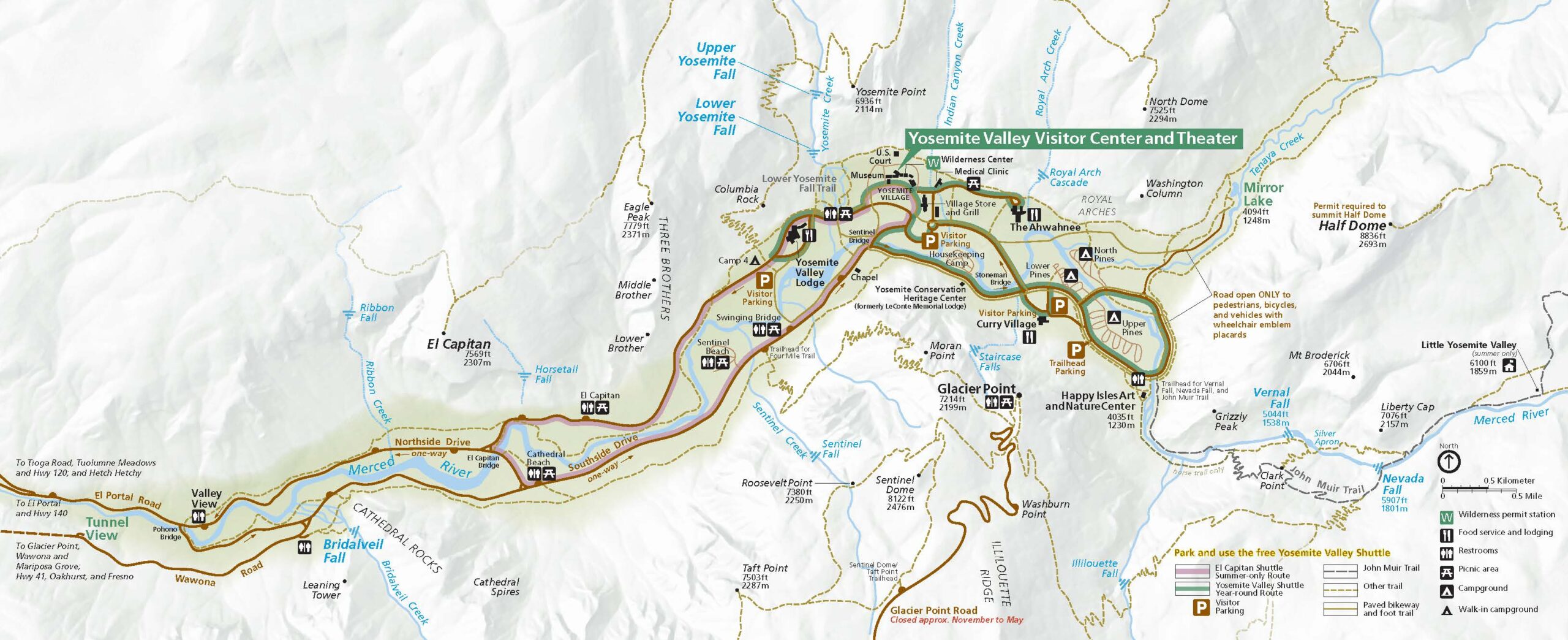 Map of Yosemite Valley