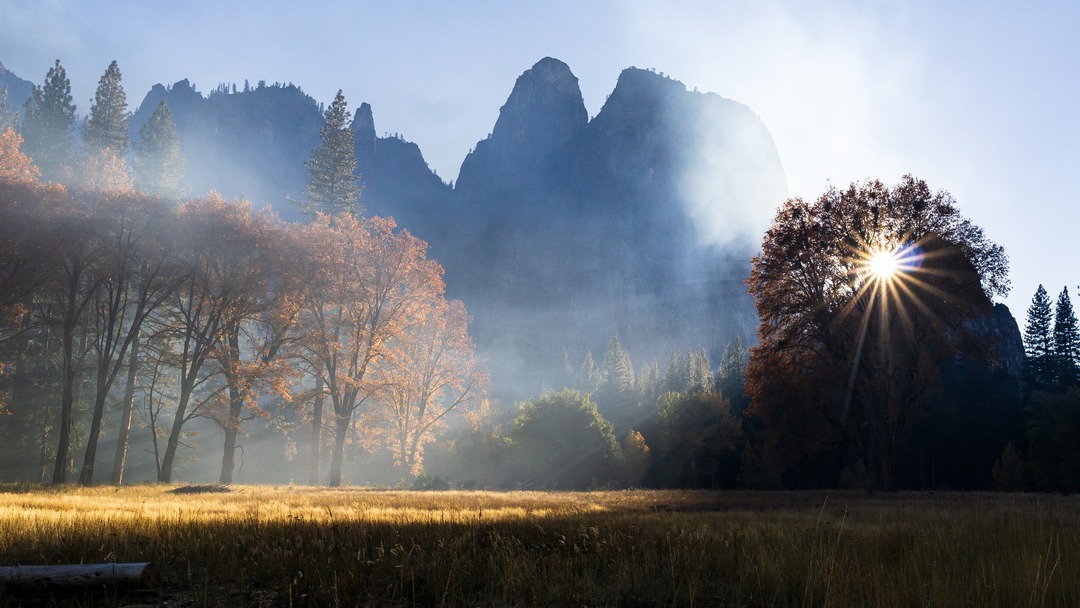 Light and shadows meet smoke and mirrors in Yosemite Valley.