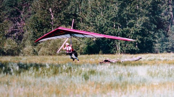 Richard Collins (aka Marty) hang-gliding in Yosemite.