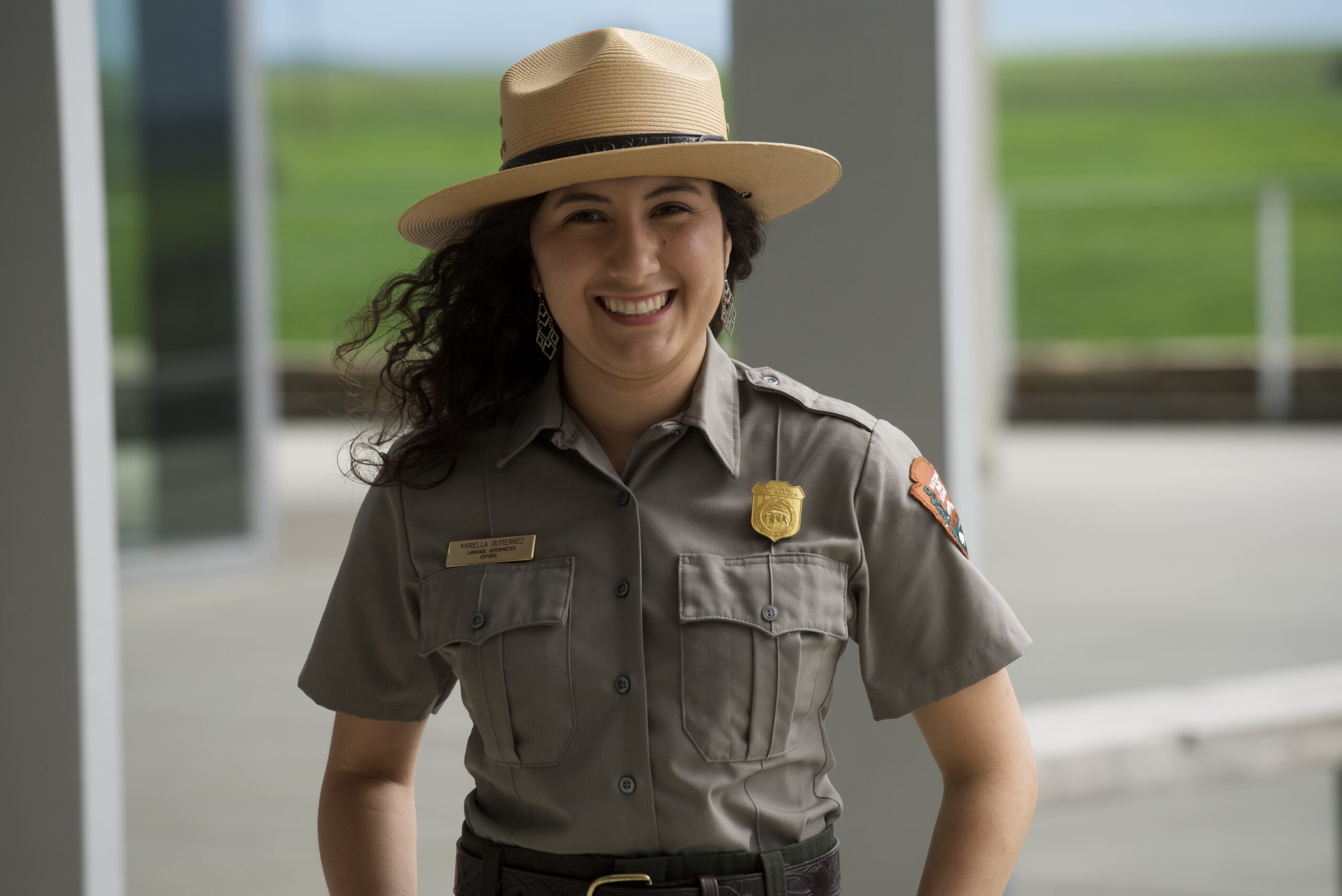 Early photo of Mirella Gutierrez working for NPS after training in the Yosemite Leadership Program.