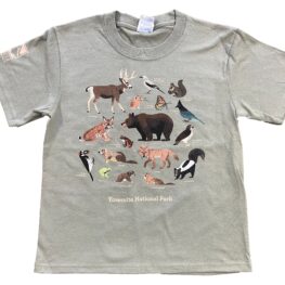 grey tee shirt featuring animals in Yosemite