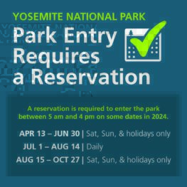 Graphic explaining when you need Yosemite reservations between April and October