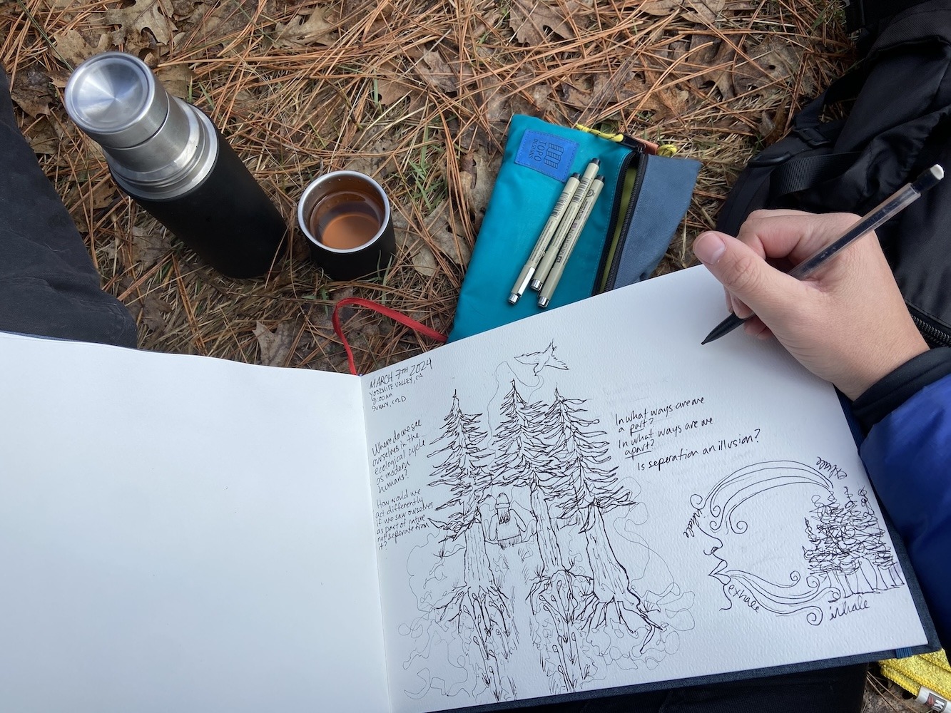 Scene from a nature journaling page another great way to immerse in nature