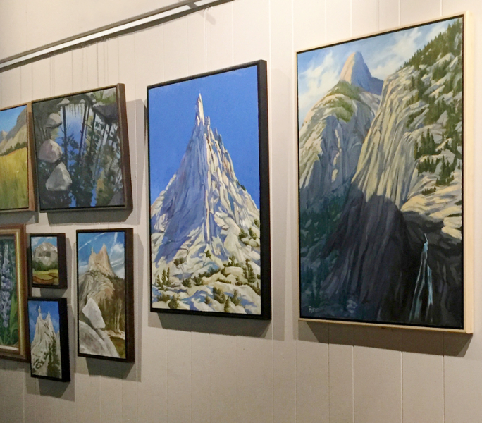 Look for visiting artists' work on the walls at Happy Isles, like these paintings by volunteer art instructor Faith Rumm. Photo: Yosemite Conservancy/Kristin Anderson