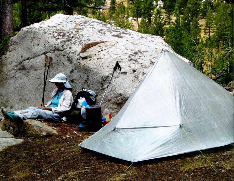 Beth and Susan have learned to limit their pack weight by choosing supplies judiciously — and using an ultralight tent.