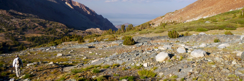 The area around Mono Pass (one of naturalist Suzanne Swedo's favorite trip destinations), gives hikers an immediate sense of the beauty, vastness and fascinating geologic history of the Sierra Nevada. Photo: Debra Holcomb
