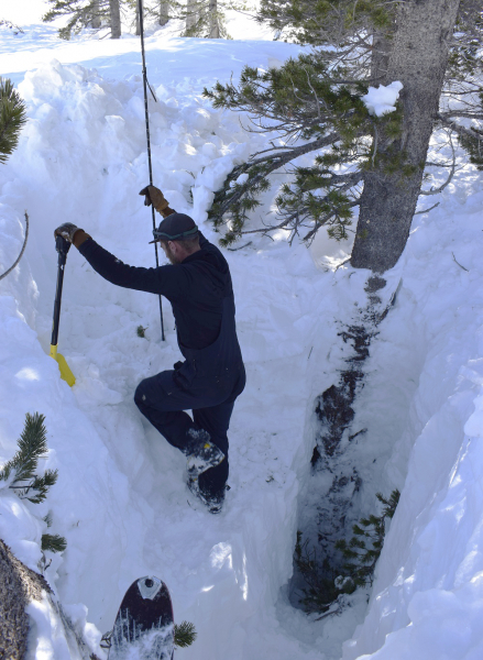 The survey protocol called for each camera to capture images for a minimum of 20 consecutive days. The crew had to figure out whether the cameras had met that minimum, and then reset or move them for another round of data collection. First, they had to find the survey stations, which were often buried far beneath the snow.