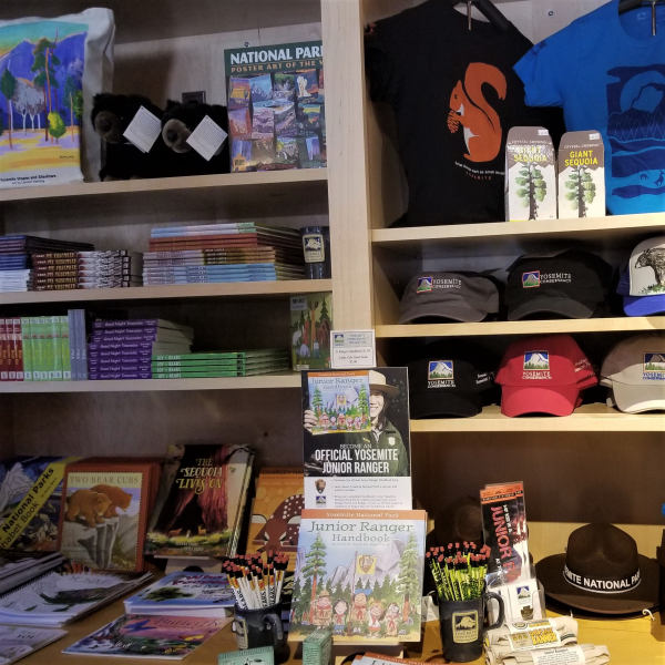 Our bookstores carry reading material for all ages, tote bags, shirts and hats featuring original designs, and many other Yosemite-themed items.