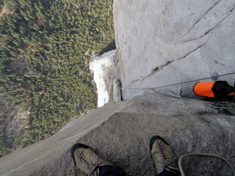 Looking down El Capitan, in Yosemite Valley. Photo: Greg Coit.