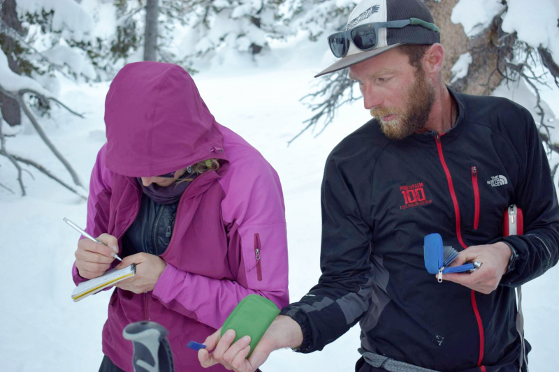 Some of Ryan’s photos might make fieldwork look like an extra adventurous ski vacation, but throughout the week, the crew was focused on their primary goal: making sure the red fox research could continue as seamlessly as possible. Sometimes, that meant stripping off warm gloves to remove memory cards and record important data.