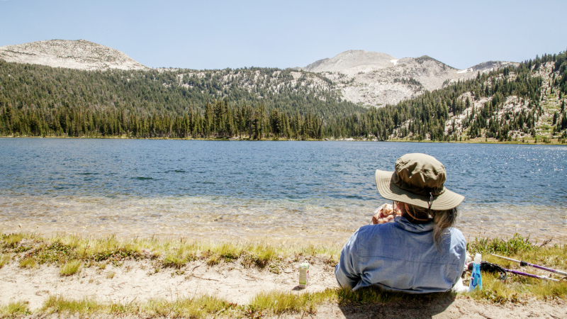 Minimizing your impact means respecting your natural surroundings, respecting wildlife, and respecting fellow adventurers, whether they're passing you on the trail or enjoying a quiet lakeside picnic. Photo: Yosemite Conservancy/Keith Walklet