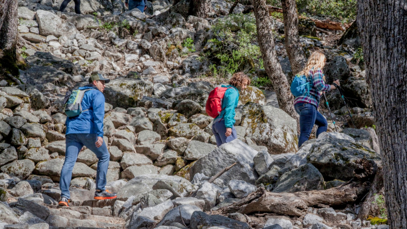 See a switchback? Stick to it! Cutting switchbacks (like the ones on the Yosemite Falls Trail) can damage the surrounding terrain. Photo: Yosemite Conservancy/Keith Walklet