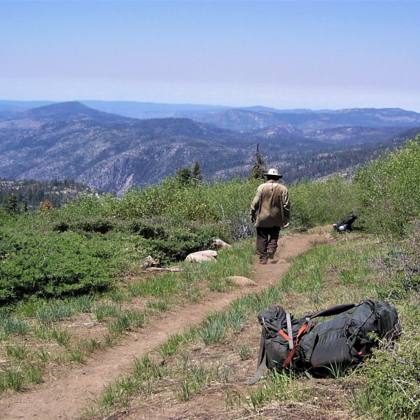 A CCC crew member on the Mt. Gibson trail.