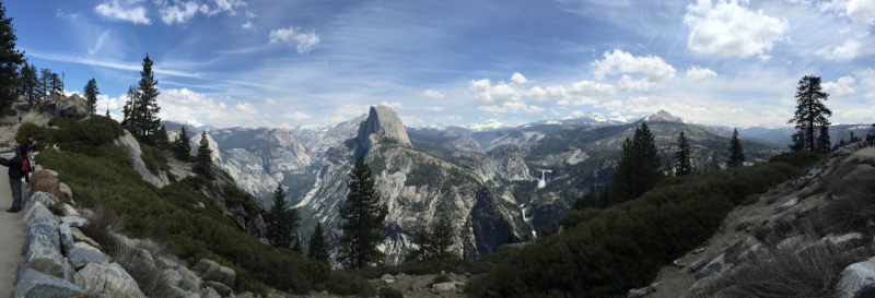The view that made Margreet weep on her first visit to Yosemite: Half Dome and the High Sierra, from Glacier Point.