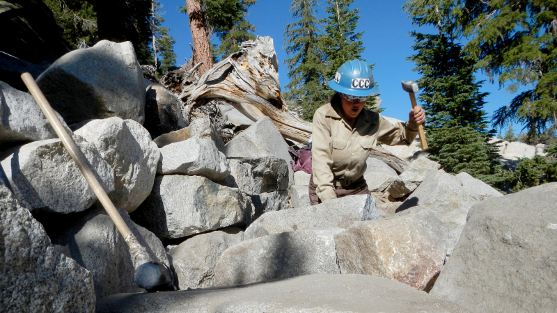 Autumn marks the end of the season for Yosemite's young California Conservation Corps trail crews, who spend months living and learning in the backcountry. Photo: NPS