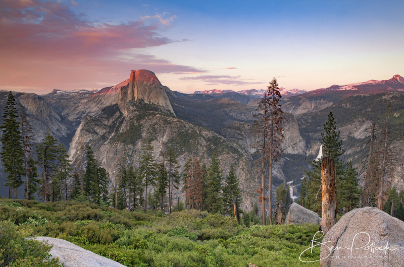 For the longest time I have seen images of this iconic location, and dreamed of the day to be able to be here in person. The photos you see cannot do this justice, seeing in person literally left me speechless every time I saw it. Half Dome and Vernal and Nevada falls off in the distance, taken near Glacier Point in June 2017.