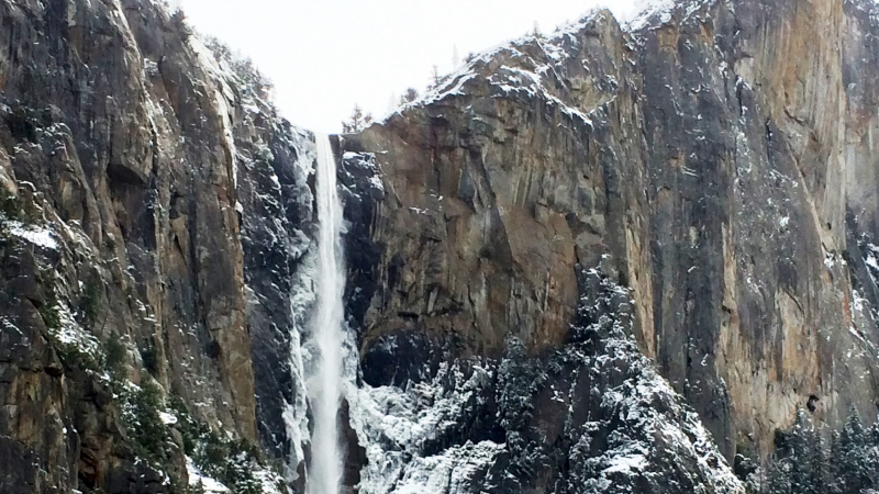 March snow and rain revived waterfalls throughout the park, including Bridalveil Fall. Photo: Carolyn Botell