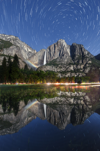 Moonbow and star trails in Yosemite. Photo: © Jeff Sullivan
