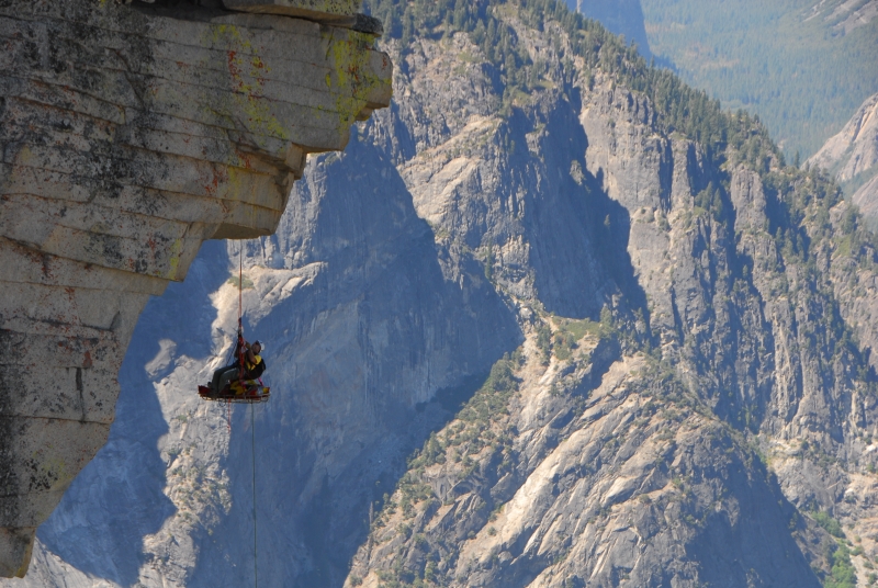 Yosemite's SAR team uses specialized high-angle techniques to perform rescues on the Valley's steep walls. Photo: Courtesy of NPS.